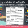 Student Information Sheets