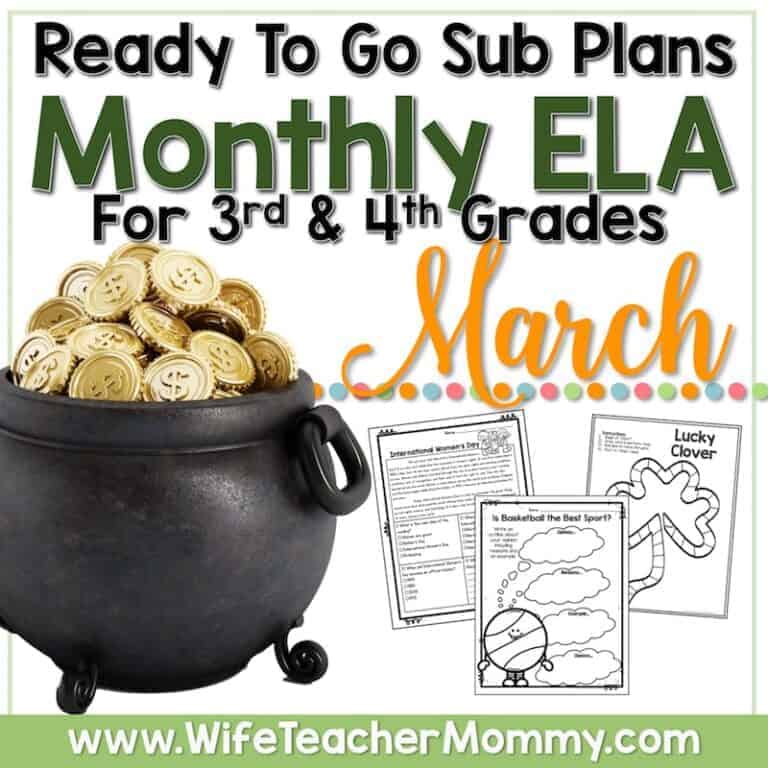 Exciting 3rd & 4th Grade March ELA Lesson Plans
