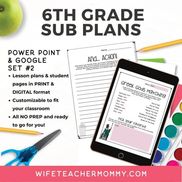 6th Grade Ready To Go Sub Plans Print + Google Set #2 - Image 3