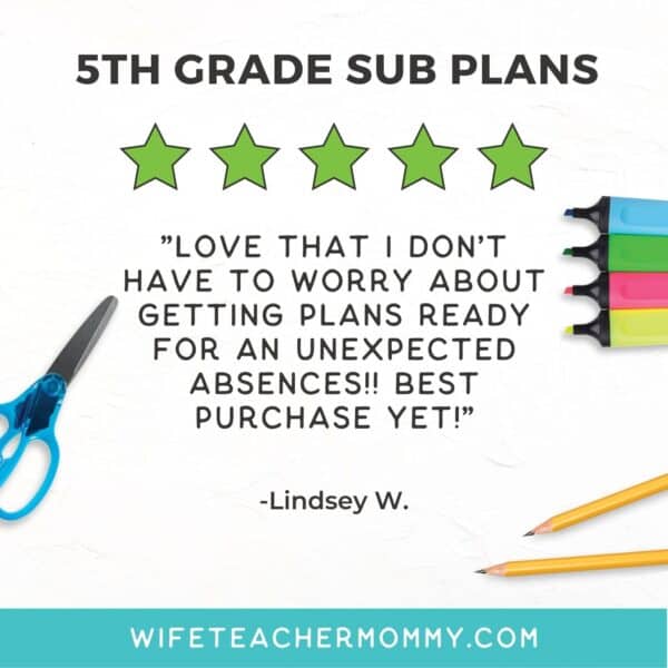 5th Grade Ready To Go Sub Plans Printable Bundle - Image 7
