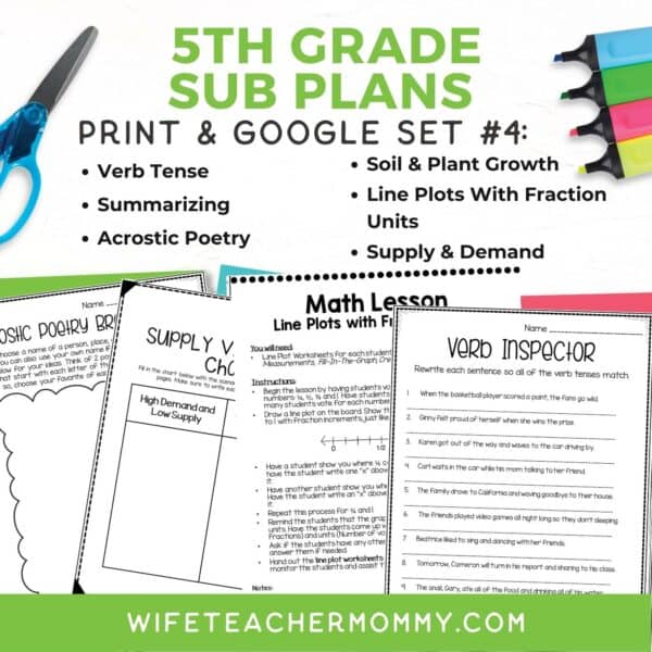 5th Grade Ready To Go Sub Plans Print + Google Set #4 - Image 3