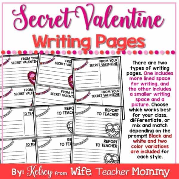 Valentine's Day Writing Activity- Secret Valentine Writing Prompts. - Image 4