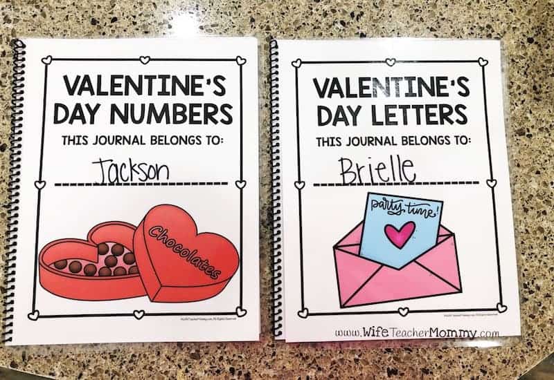Valentine's Day letter and number writing practice for preschool, pre-k, and kindergarten. These printable Valentine's Day handwriting worksheets can be put together into journals. They are a great way to improve alphabet writing and number writing for penmanship. A-Z and 0-20 activities. #prek #kindergarten