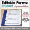 Free Editable Student Accommodations Forms Educate & Rejuvenate