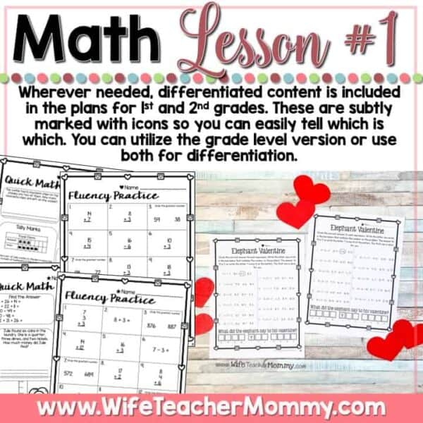 February Sub Plans 1st and 2nd Grade Math and ELA Mini Bundle - Image 4
