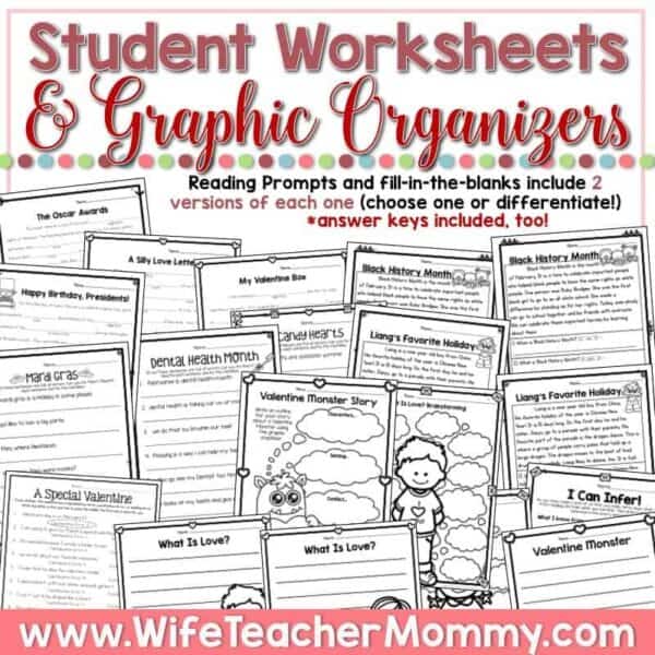 February Sub Plans 1st and 2nd Grade Math and ELA Mini Bundle - Image 3