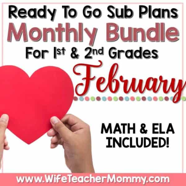 red heart- february lesson plans for 1st & 2nd grade math and ELA