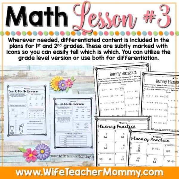 April Sub Plans 1st and 2nd Grade Math and ELA Mini Bundle - Image 3