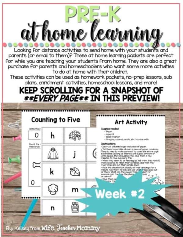 Pre-K Distance Learning Packet: At Home Learning Activities Week #2 - Image 2