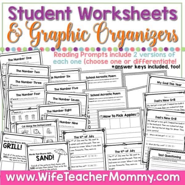 August Sub Plans Kindergarten Math and ELA Mini Bundle - Image 4