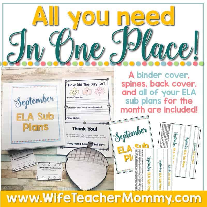 September Sub Plans 3rd and 4th Grade Math and ELA Mini Bundle - Image 3