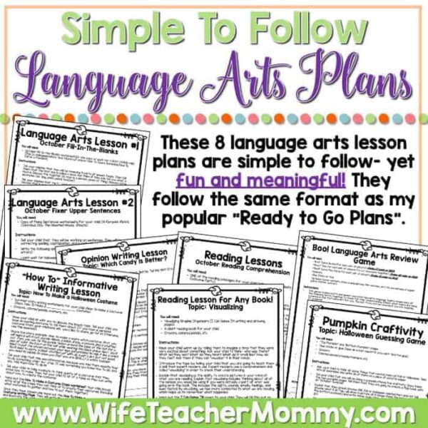 October Homeschool Lessons for 3rd and 4th Grade Math and Language Arts Mini Bundle - Image 3
