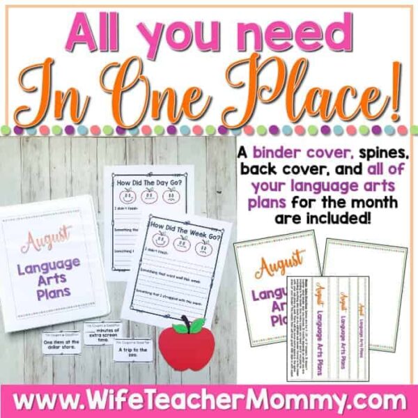 August Homeschool Lessons for 3rd Grade & 4th Grade Language Arts - Image 2