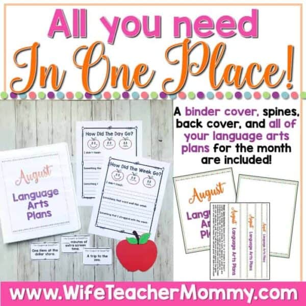 August Homeschool Lessons for Kindergarten Language Arts - Image 2