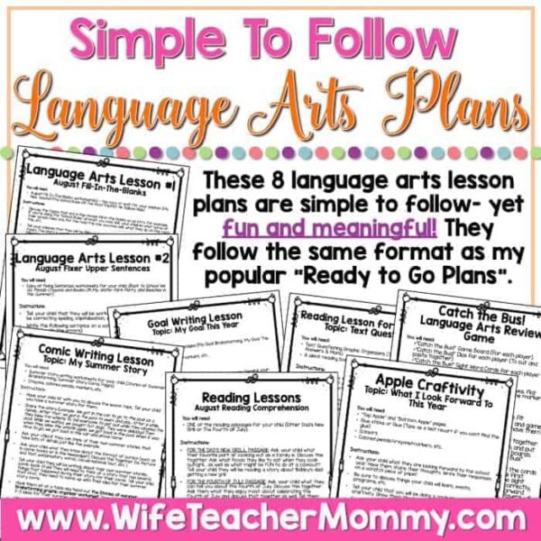 August Homeschool Lessons for 3rd Grade & 4th Grade Language Arts - Image 4