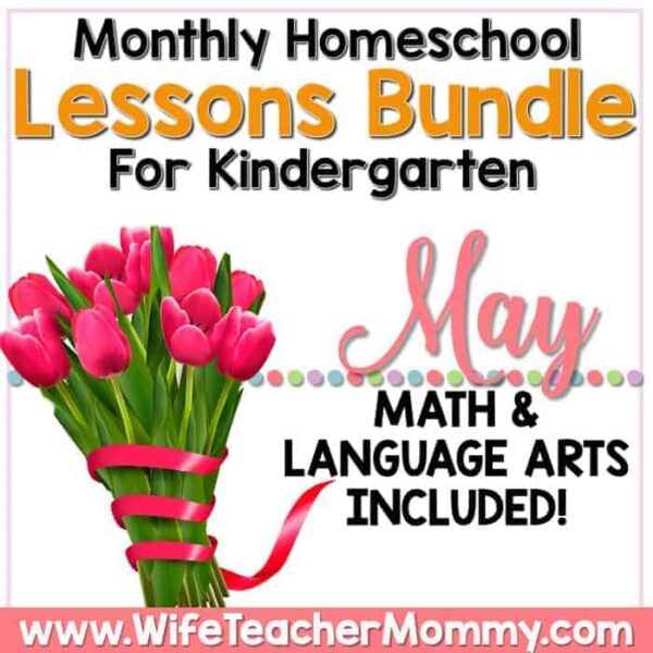 May Homeschool Lessons Kindergarten Math and Language Arts Mini Bundle