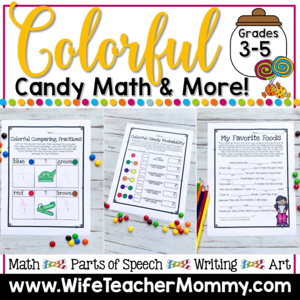 Colorful Candy Math & More Activities for 3rd, 4th, and 5th Grade