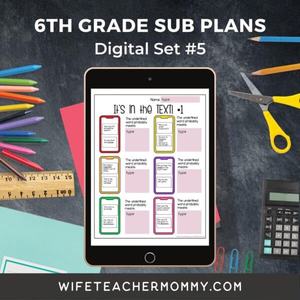 6th Grade Ready To Go Sub Plans Google Slides Bundle - Image 2