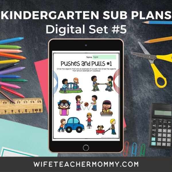 Kindergarten Ready To Go Sub Plans Digital Google Slides Set #5
