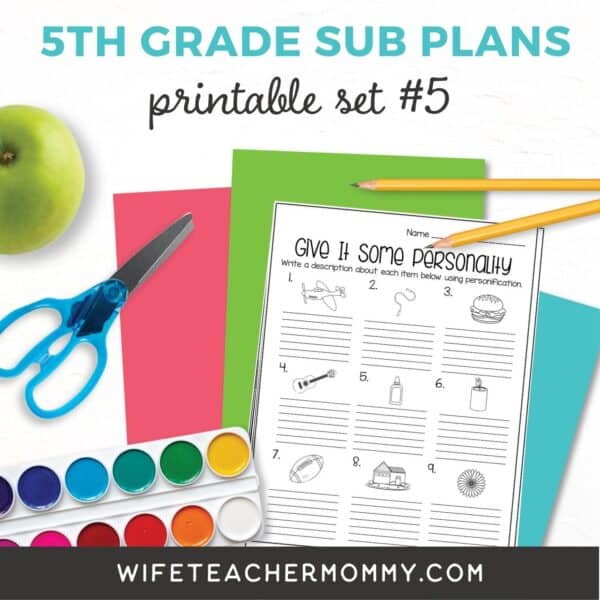 5th Grade Ready To Go Sub Plans Printable Bundle - Image 5