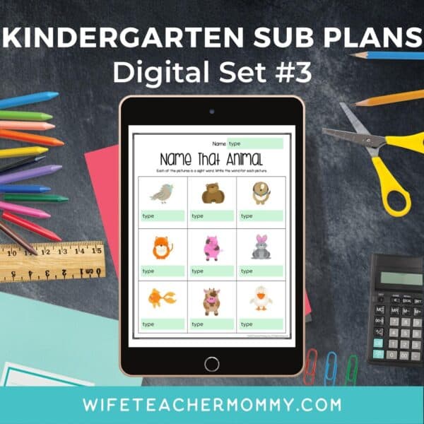 Kindergarten Ready To Go Sub Plans Digital Google Slides Set #3