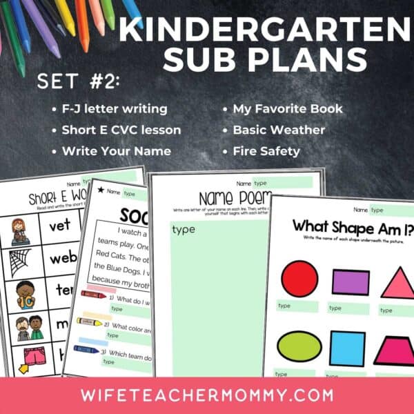 Kindergarten Ready To Go Sub Plans Digital Google Slides Set #2 - Image 3