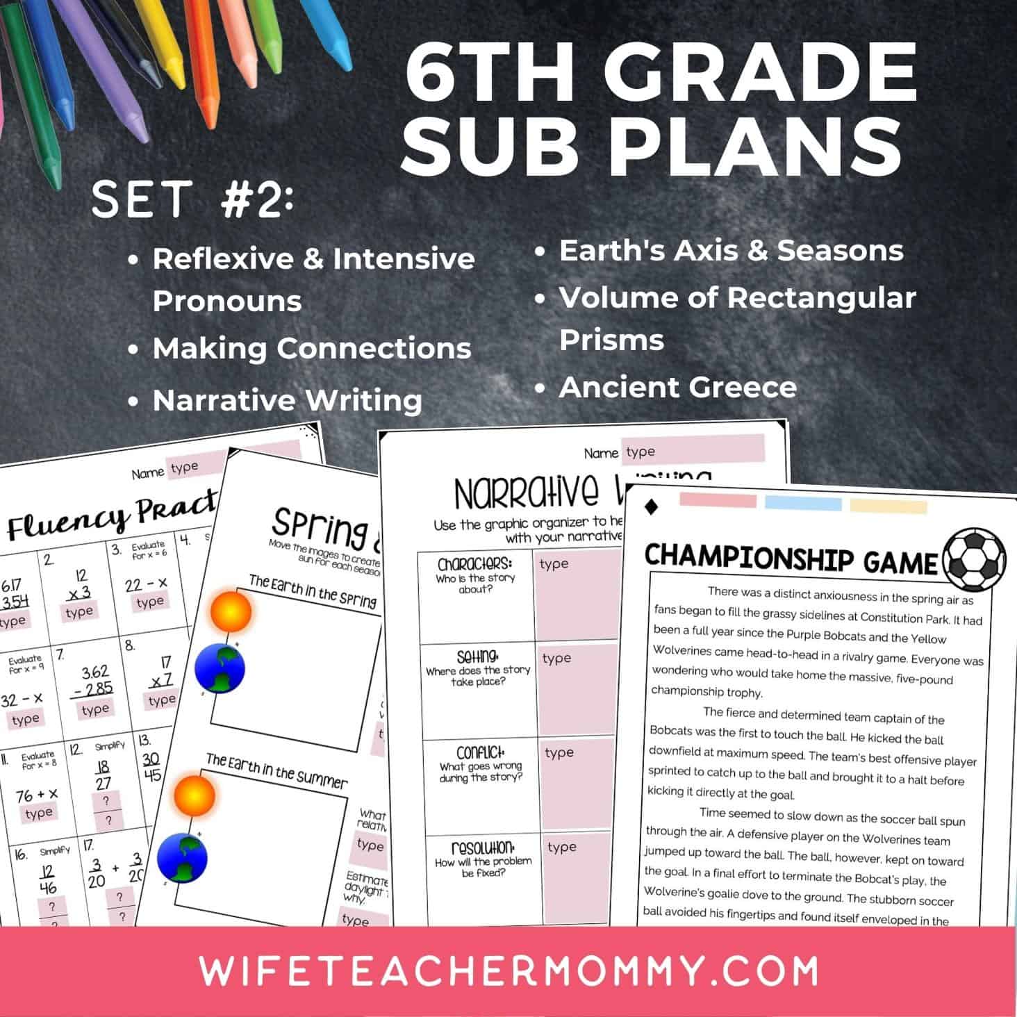 6th Grade Ready To Go Sub Plans Digital Google Slides Set #2 - Image 3