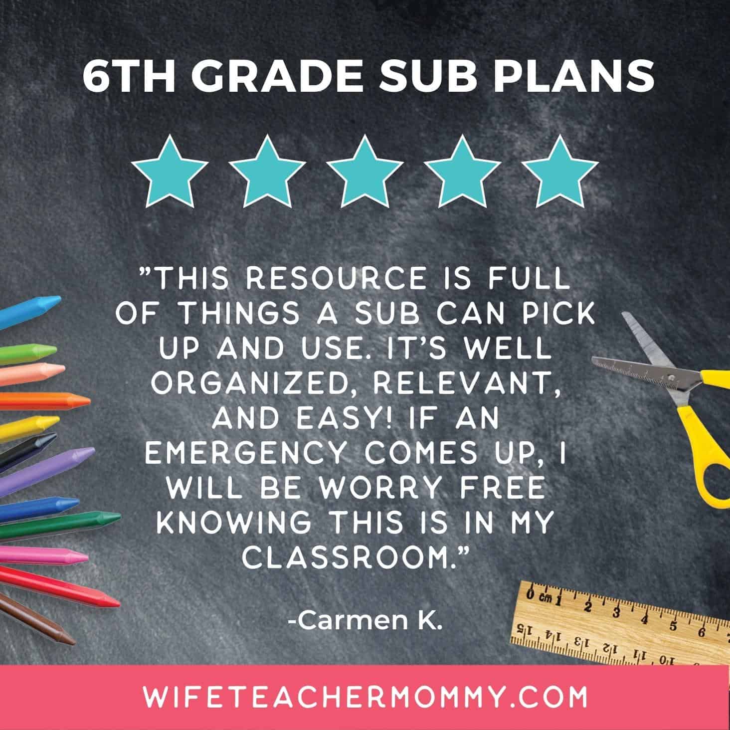 6th Grade Ready To Go Sub Plans Digital Google Slides Set #2 - Image 4