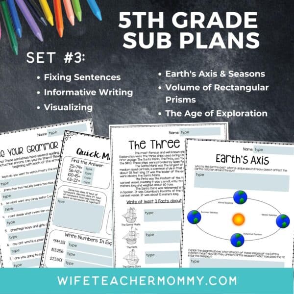 5th Grade Ready To Go Sub Plans Digital Google Slides Set #3 - Image 3