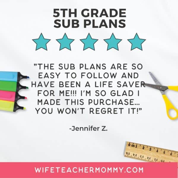 5th Grade Ready To Go Sub Plans Printable Set #2 - Image 4