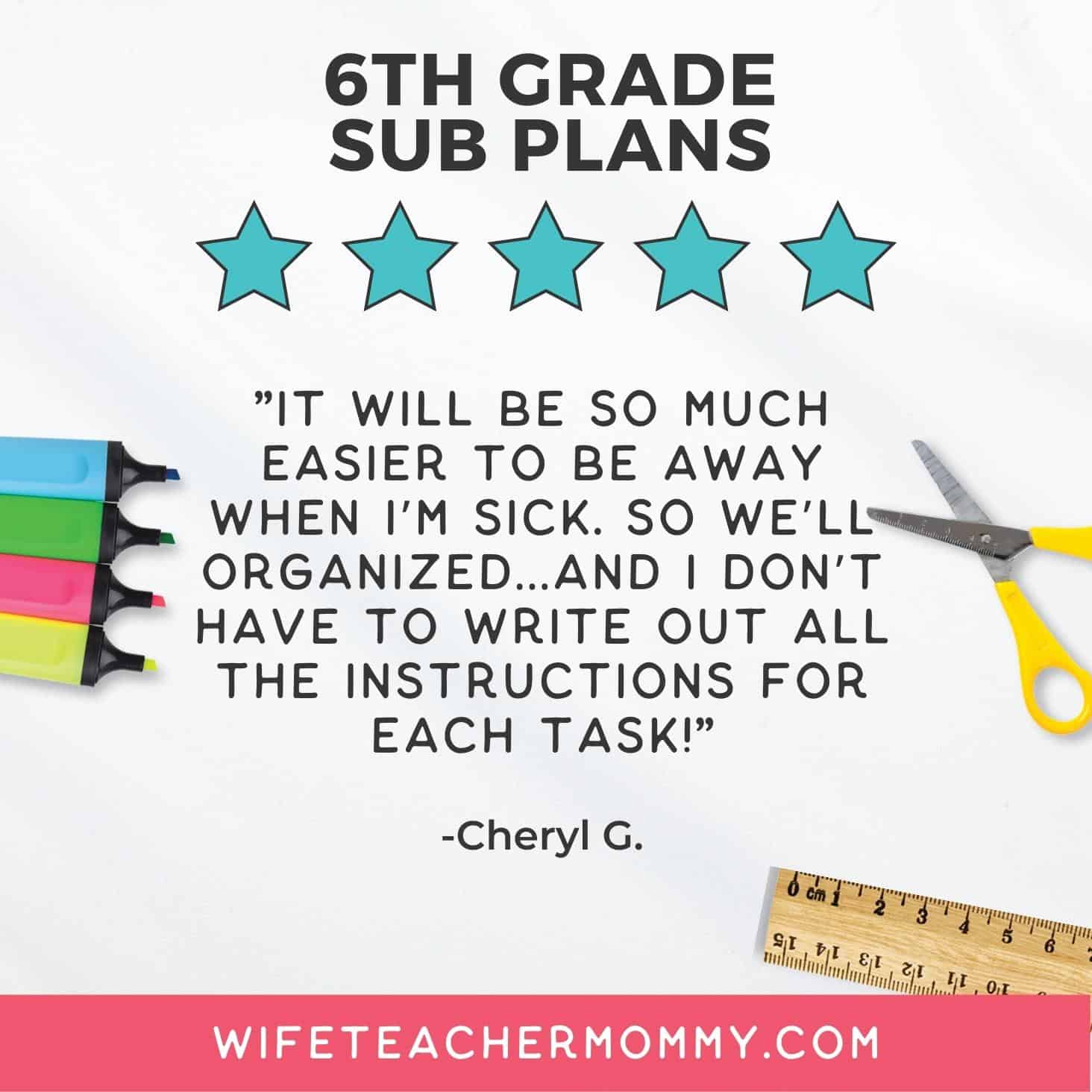 6th Grade Ready To Go Sub Plans Printable Set #2 - Image 4