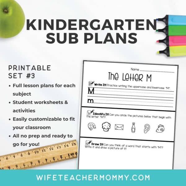 Kindergarten Ready To Go Sub Plans Digital Google Slides Set #3 - Image 2