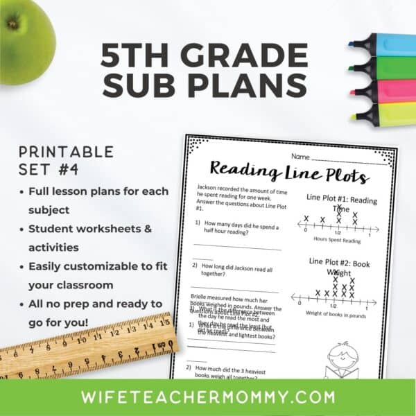 5th Grade Ready To Go Sub Plans Printable Set #4 - Image 2