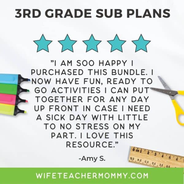 3rd Grade Ready To Go Sub Plans Printable Set #4 - Image 4