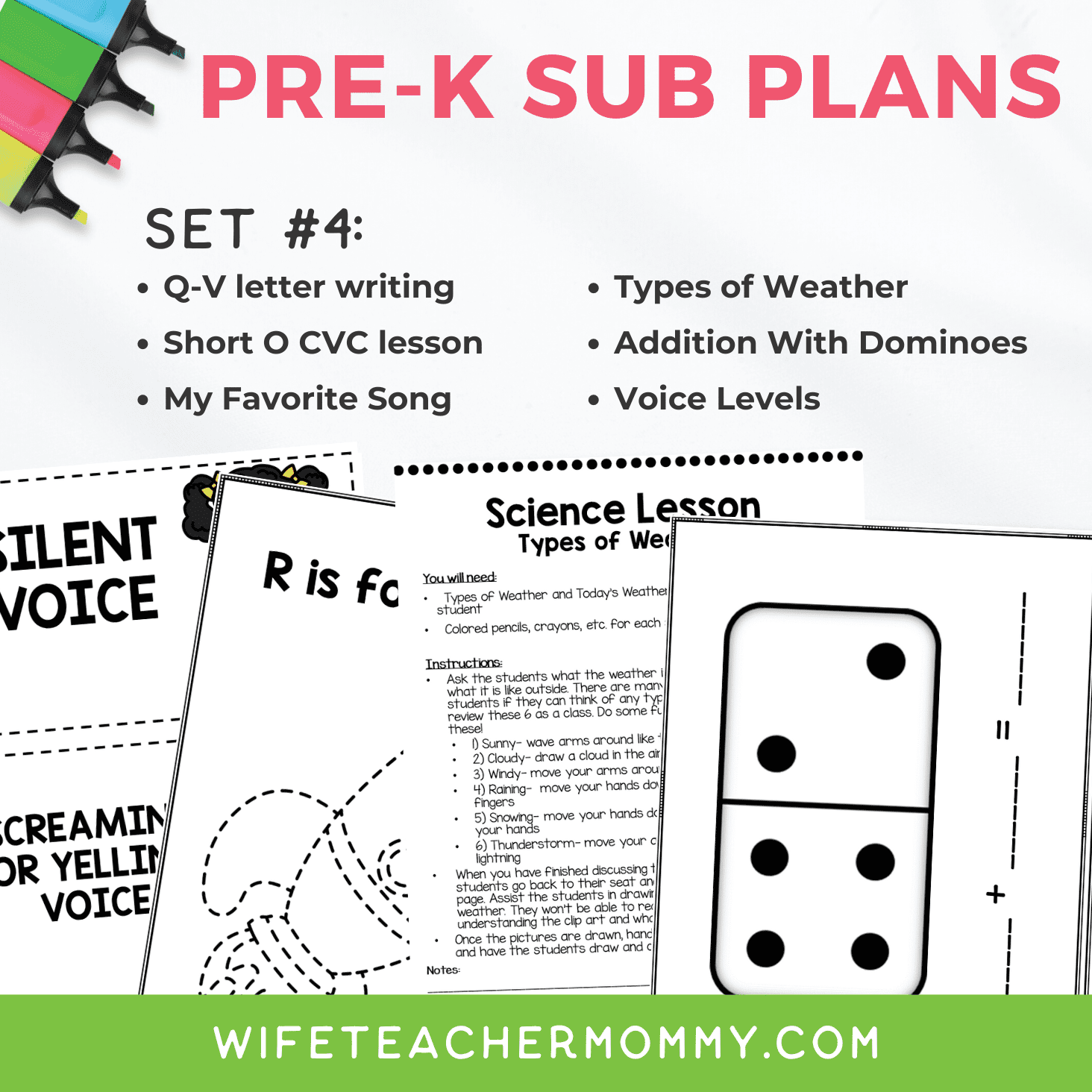 Pre-K Ready To Go Sub Plans Printable Set #4 - Image 3