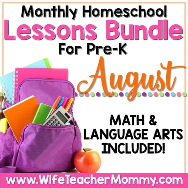 August Homeschool Pre-K Math and Language Arts Mini Bundle