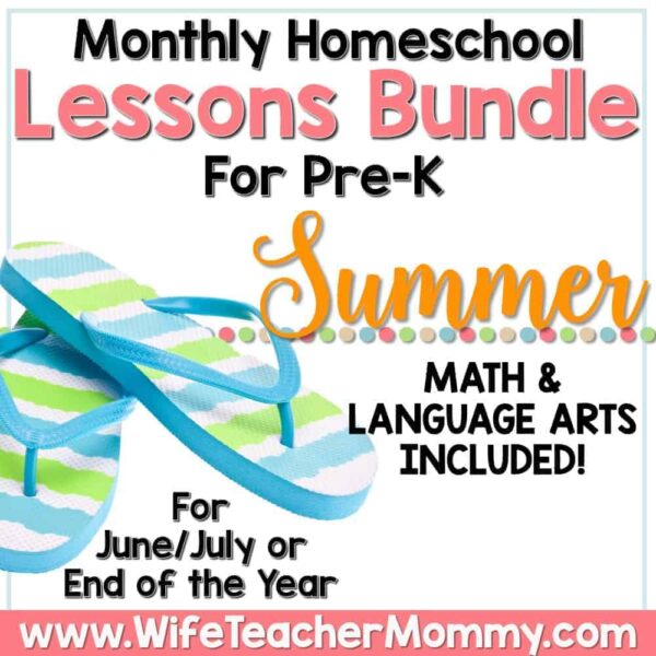 Summer Homeschool Pre-K Math and Language Arts Mini Bundle