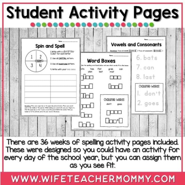 36 Weeks of Spelling for 2nd Grade PRINTABLE - Image 3