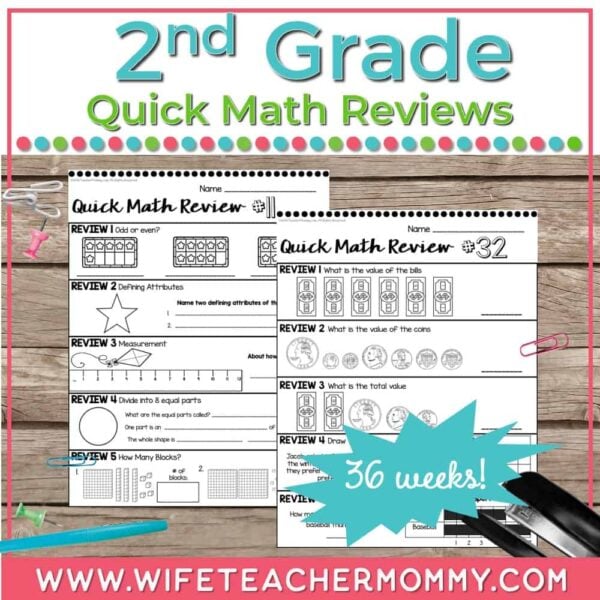 daily math review 2nd grade worksheets