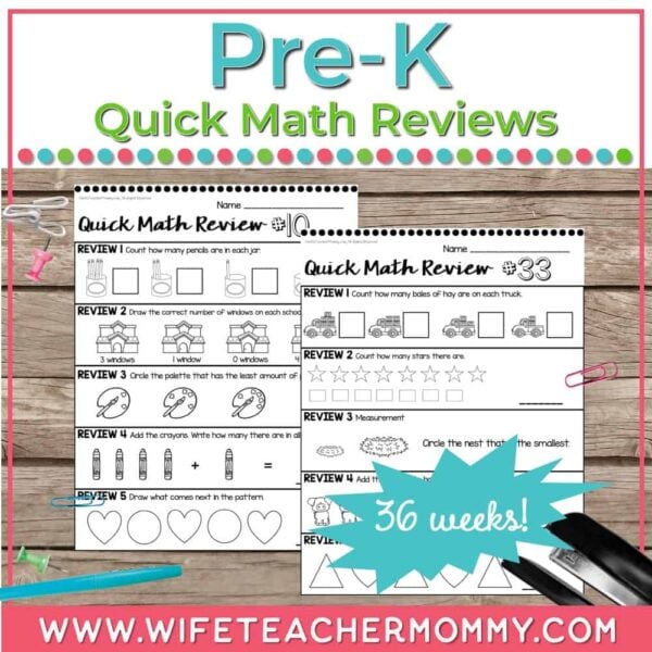 math for pre k printable worksheets