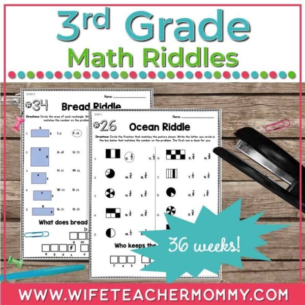 math riddle worksheets for 3rd grade