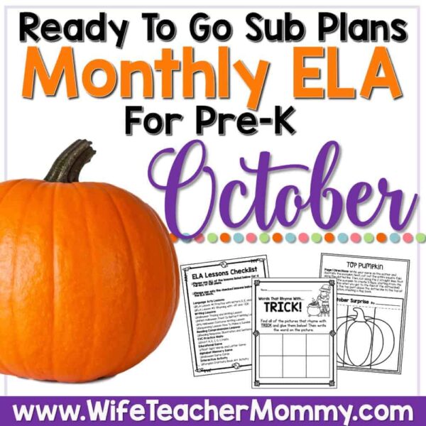 orange pumpkin- October ELA lesson plans for preschool