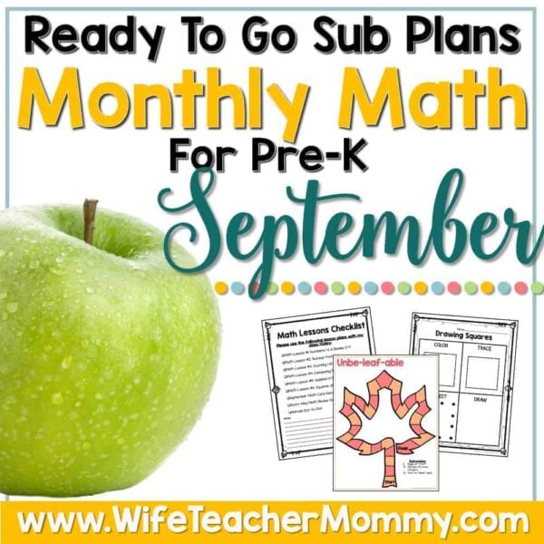 green apple- pre k math lesson plans for september