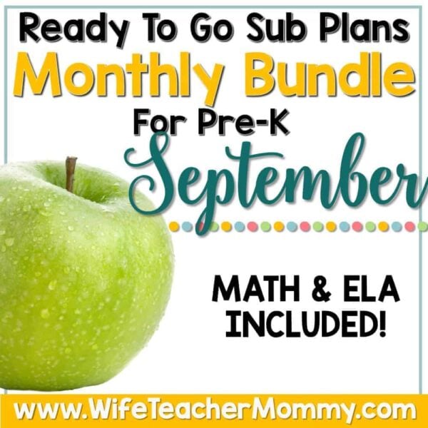 green apple- september themes for preschool math and ela lesson plans