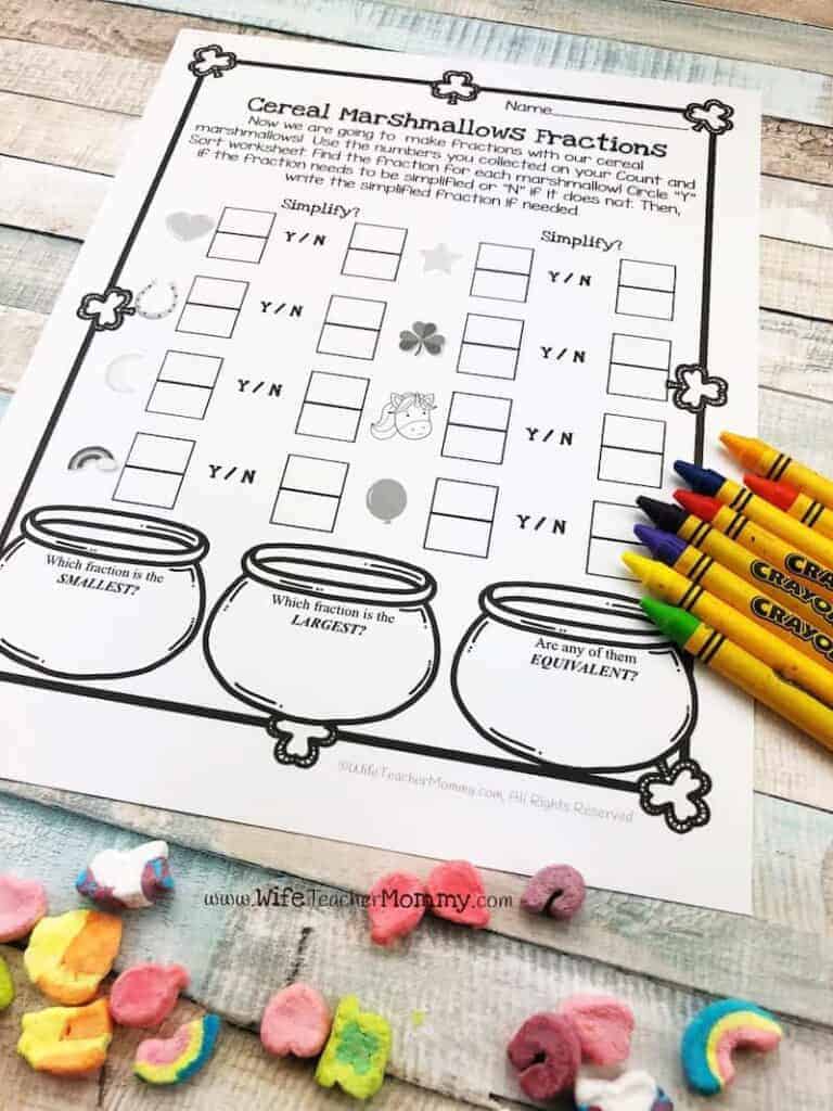 ideas and resources for special education cereal marshmallow fractions