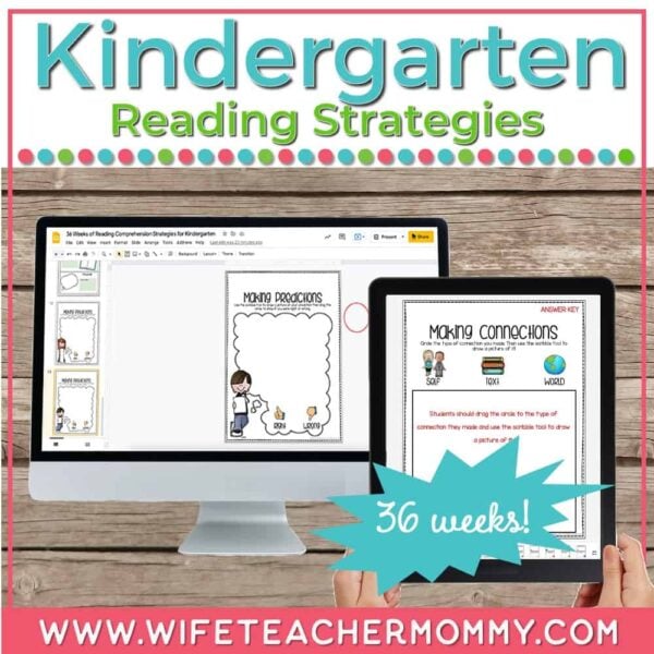 kindergarten reading comprehension strategies digital graphic organizer