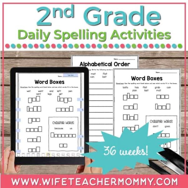 36 weeks of spelling activities for 2nd grade