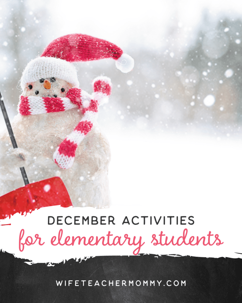 Snowman with shovel- December activities for elementary students