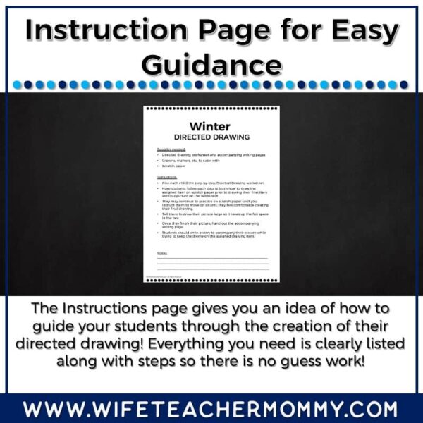 Winter Upper Grades Directed Drawings Pack - Image 4