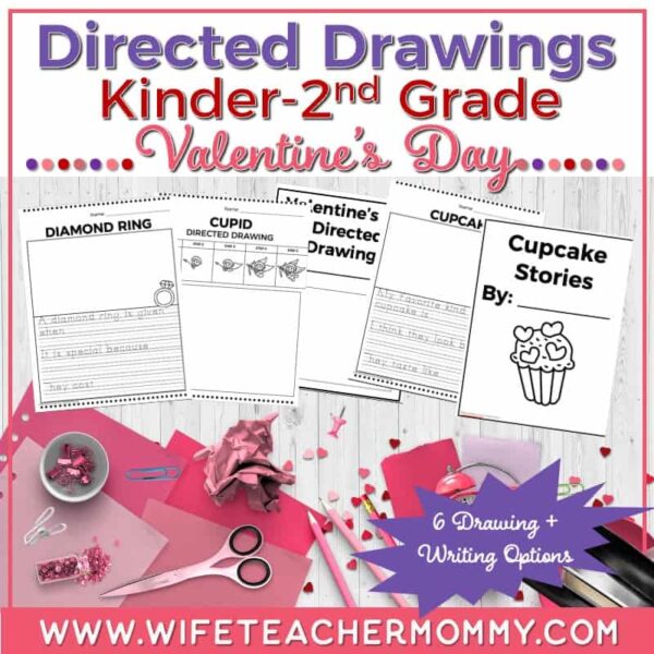 Valentine's Day Lower Grades Directed Drawings Pack